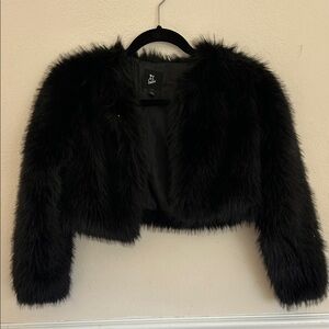Art Class faux fur Black Teddy Jacket - fabulous Halloween costume kids girls 8